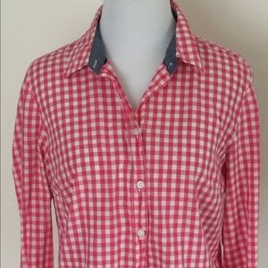 Pink Checkered Tommy Hilfiger Button Down Top